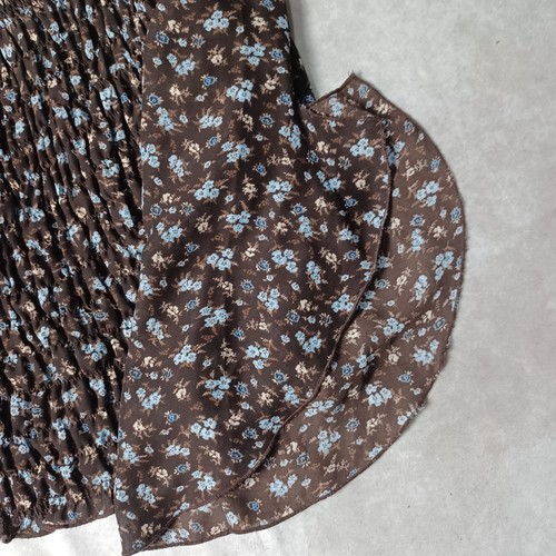 Oversized Peasant Top Womens Size 16 Flared Sleeve Brown Ditsy Floral Gypsy Boho - Picture 7 of 8