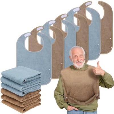 Threlaco 6 Pack Adult Bibs for Men and Women Elderly Senior Washable Clothing...