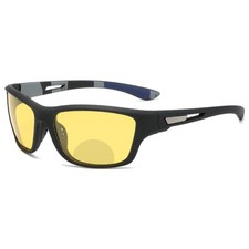 Night Vision Bifocal Reading Glasses with UV 2.5x, Black yellow Lens