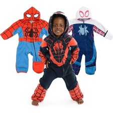 NWT Cuddle Club Marvel Fleece Spiderman One Piece Hooded Costume Toddler Size 2T