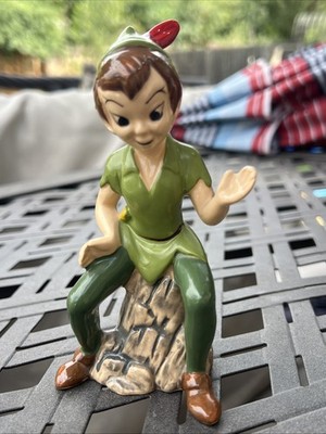 Walt Disney Vintage Peter Pan Ceramic Figurine Made in Japan 5'' Tall