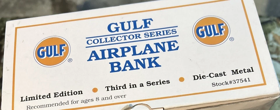 Gulf Collector Series Airplane Bank #3 Bi plane, Limited Edition - Image 4 of 4