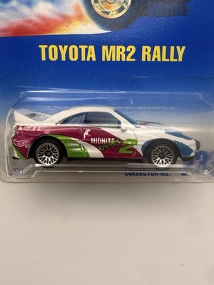 1991 Hot Wheels Blue/White Card #233 TOYOTA MR2 RALLY White w/Lace