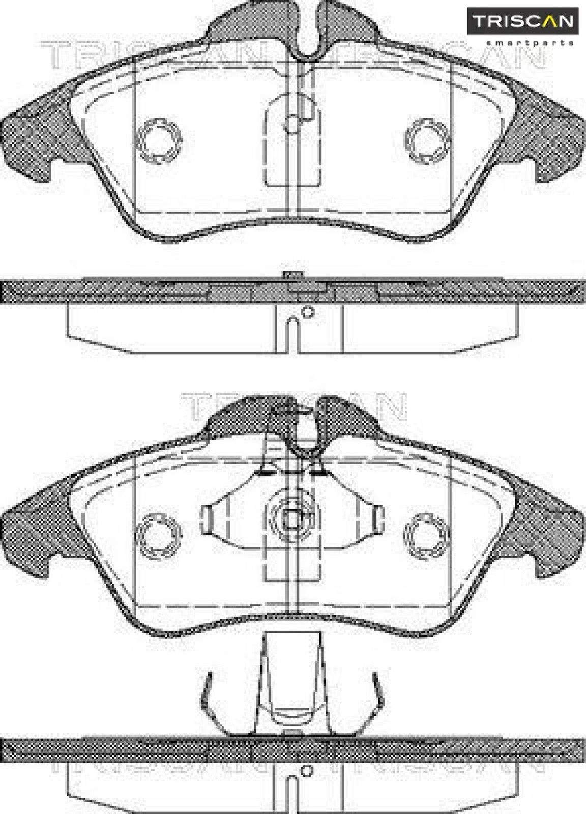 Triscan Bremsbelagsatz, Scheibenbremse 8110 23008 Für Mercedes Vw - Bild 2