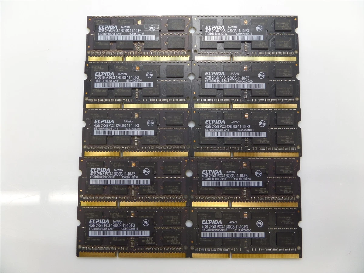 Barrette Mémoire RAM Elpida 4 Go DDR3 – PC3-12800 – Modèle EBJ41UF8BDW0-GN-F