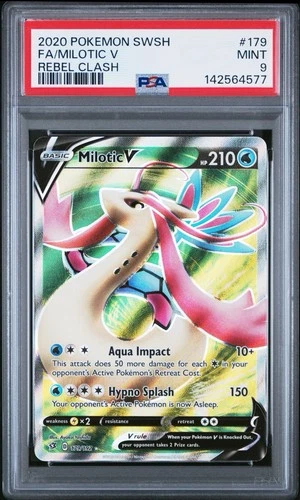 Pokémon Milotic V (Full Art) 179/192 Swsh02: Rebel Clash Holo PSA 9