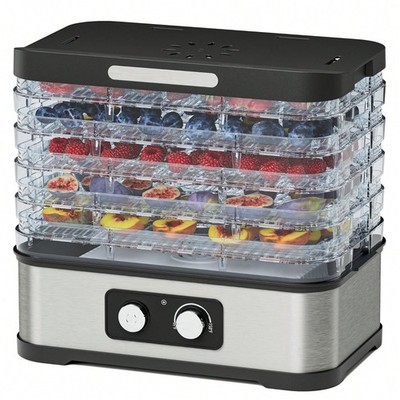 Electric Food Dryer Machine 5 Trays 72H Timer Knob Control for Herbs Mushroom