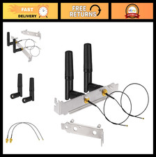 M.2 WiFi Card Antenna 2.4GHz 5GHz  RP-SMA Cable 10in  Bracket for PC Desktop
