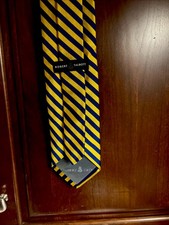 Robert Talbott Tie”4 Silk Repp Regimental Stripe Gold & Navy Class Made In USA