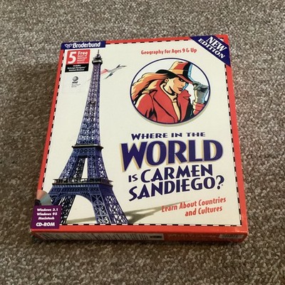 Where in the World is Carmen Sandiego PC CD ROM 1996 With Manual 