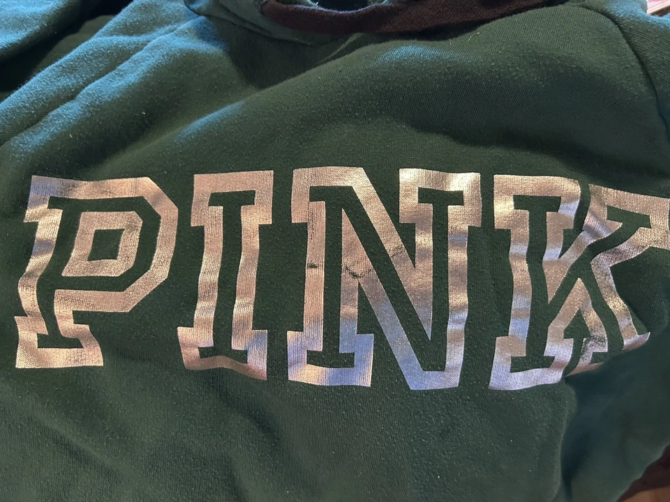 Vestido Sudadera Victoria Secret Rosa con Sudadera Verde Talla Mediana Foto 2 de 4