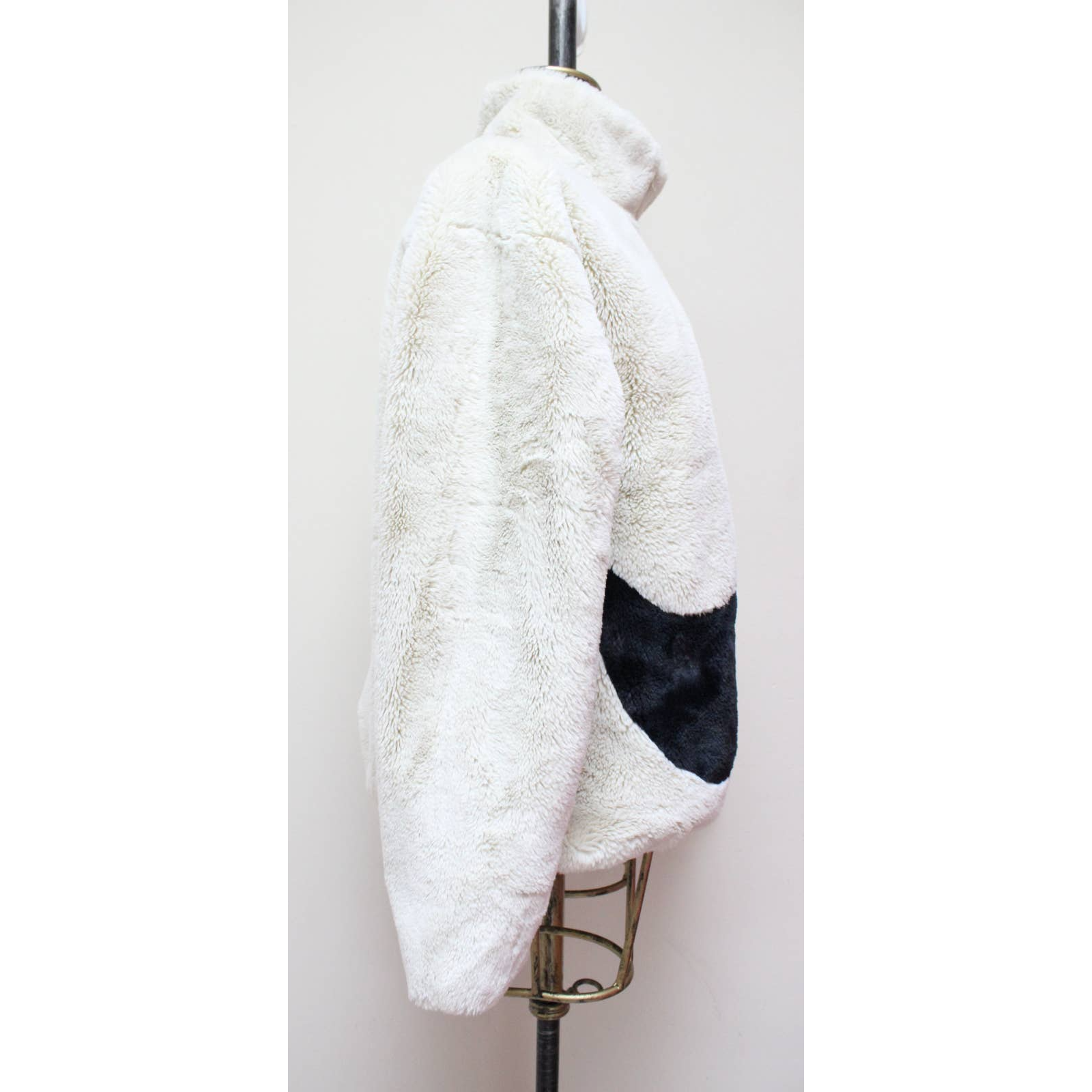 SACAI X NIKE Nike NSW Peluche Crema Swoosh Check Pelliccia Ecopelliccia Teddy Giacca Oversize XS