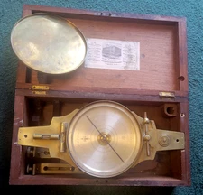 Early W & LE Gurley Civil Engineers Surveyors Instrument with Cover & Orig. Box