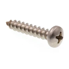 9020384 Sheet Metal Screw, Self-Tapping, Pan Head Phillips, #10 X 1 in, Grade...