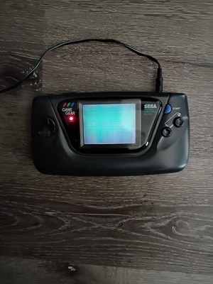 Game Gear Black SEGA Console Handheld For Parts Not Workin! 7 games.Case, P.Cord