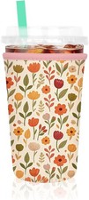 Iced Coffee Sleeve, Reusable Neoprene Cup Sleeve for 22-24oz Coffee Cups