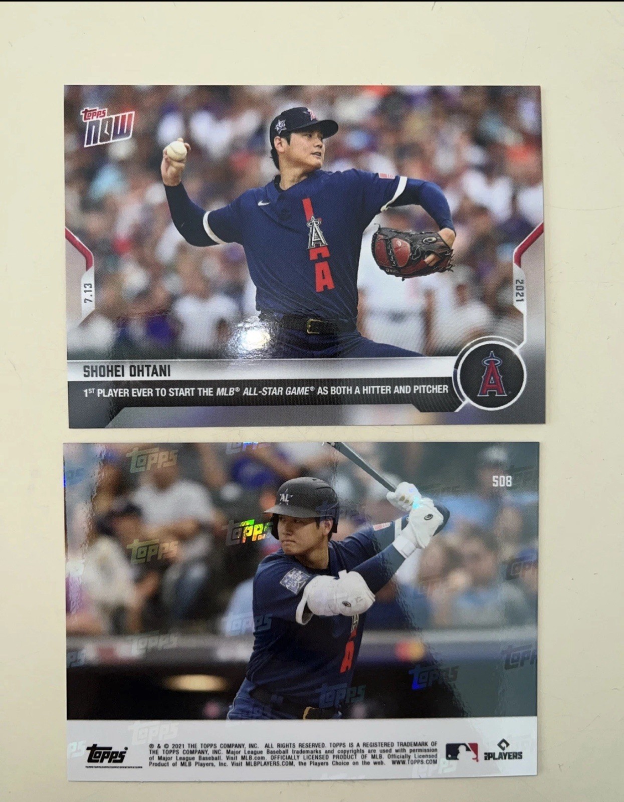 2021 Topps Now #508 Shohei Ohtani  (Start All-Star game as Hitter and Pitcher)