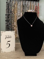 Children  s Pink Heart Necklace with Silver Chain And Heart Moon Bracelet