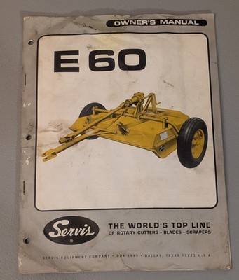 Servis E 60 Owner's Manual - 1960s Rotary Cutter Agriculture Farming Maintenance