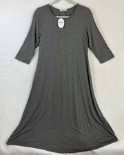 HOTOUCH Women's A-Line Midi Dress Size M Gray Stretch Panel Seams NWT