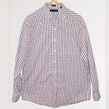 Tommy Hilfiger Blue  White Check Mens Dress Shirt Regular Buttton L 34/35 16 in