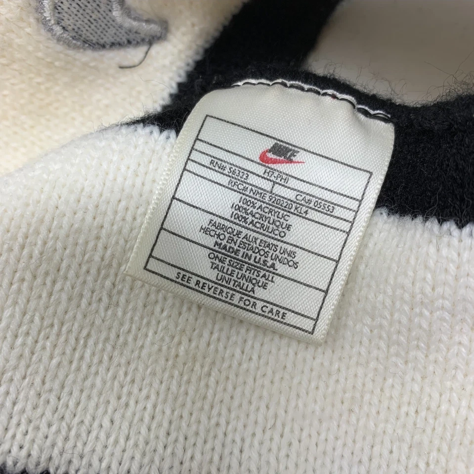 Diadema retro vintage Nike Swoosh banda para sudar tejida acrílico blanco y negro O/S Foto 2 de 4