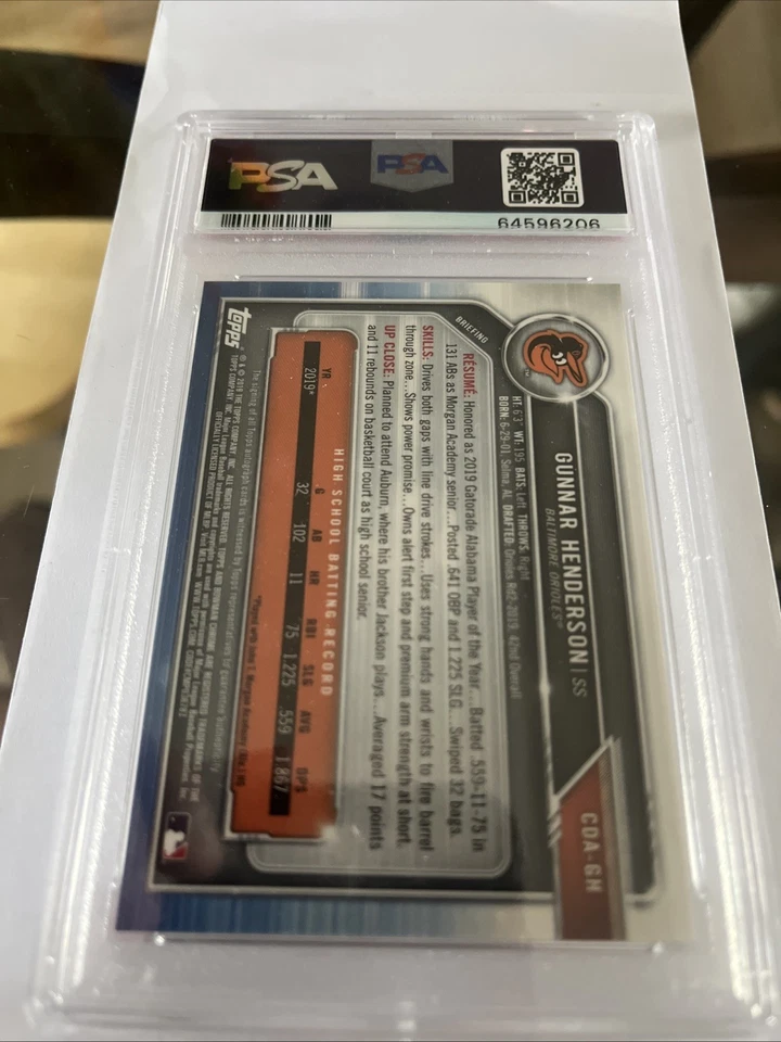 2019 Bowman Draft - Chrome Draft Pick Autographs Gunnar Henderson #CDA-GH... - Image 3 of 4