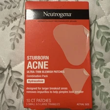 1 Neutrogena STUBBORN ACNE hydrocolloid 10 combo Ultra Thin Blemish Patches NIB