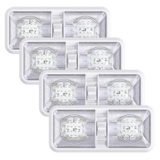 Leisure Led 4 Pack Rv Led Ceiling Double Dome Light Fixture On/Off Switch