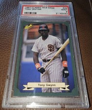 1987 Classic Green MLB Game #26 Tony Gwynn PSA 9 MINT - HOF- San Diego Padres. 