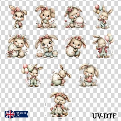 12 Osterhase UV DTF Tasse Aufkleber Zum Selbermachen Libbey Glas Aufkleber Mix eas65