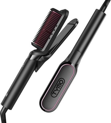 TYMO Glätteisen Haar-Glätter Bürste - 2 in 1 Glätteisen, Locken und Glätten