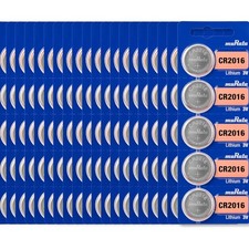 CR2016 Lithium Coin Cell Battery 3V 100 Pack for Watch Calculator Keys