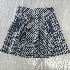 Anthropologie Maeve Skirt Women  s Fourth Street Swing Blue Geometric Patterned