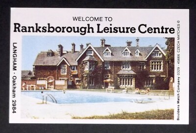 Matchbox Label Bouldens Ranksborough Leisure Centre Langham Oakham MG170