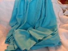 beautiful teal scarf wrap with fringe