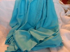 beautiful teal  scarf wrap with fringe