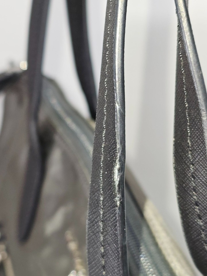 Michael Kors Women's Dark Grey Nylon Top Zip Tote Bag Size Large 1767