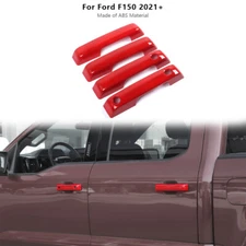 Exterior Door Handle Cover Trim Decor Shell For Ford F150 2021+ Red Accessories 