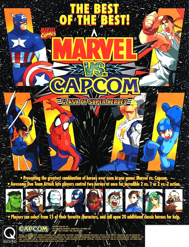 Marvel VS Capcom Clash Of The Super Heroes Arcade FLYER Spiderman Street Fighter - Photo 1 sur 2