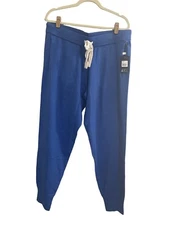 NWT PJ Salvage XL Cobalt Blue Lounge Sweater Knit Jogger Pajama Pants Hemp #PQ14