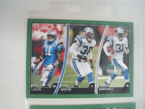 Lotto di 8 carte giocatore Carolina Panthers NFL con foglio raccoglitore (Charles Johnson) - Foto 9 di 12