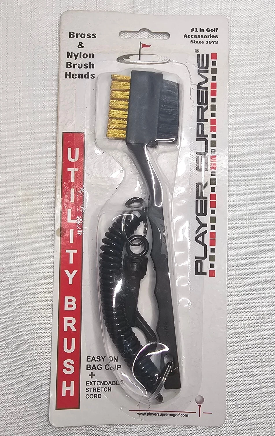 Accessoires de golf joueur suprême laiton/nylon brosse sac de golf extensible clip neuf