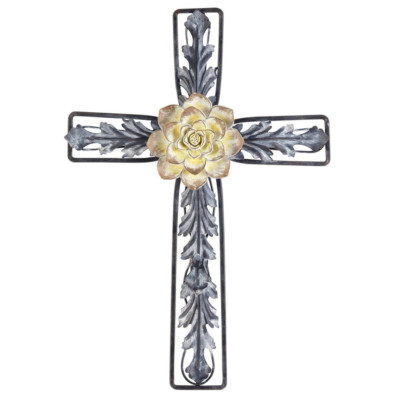 Metal Wall Cross Modern Décor Desgn 8.5 X 6.75 nches Made n the USA