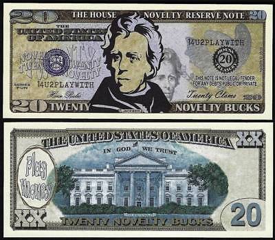 One Novelty Buck Play Money Dollar House Novelty Reserve Note Lot of 25 Bills