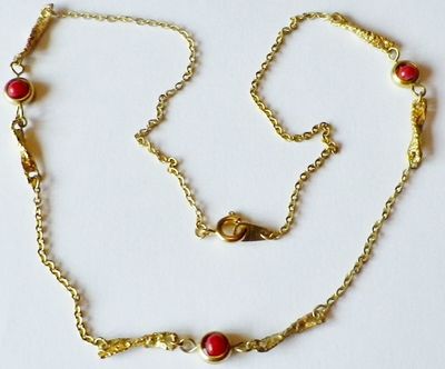 Collier Chaîne Perles Doré - Bijou Vintage élégant - Années 80/90