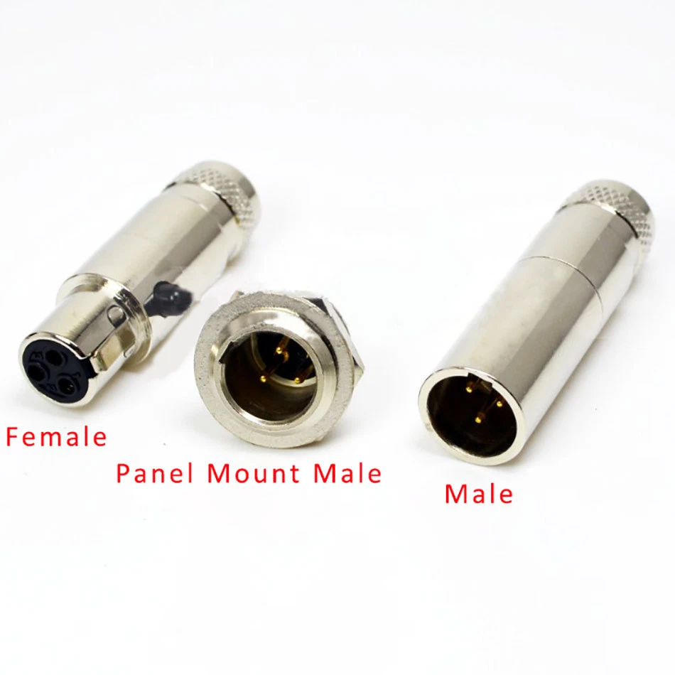 Mini XLR Connector 3Pin-6Pin Microphone Audio Plug Male/Female/Panel Mount Male - Image 3 of 4