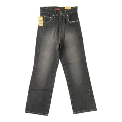 Y2K CONIC Black Light Wash Straight Leg Distressed Jeans Men's 32 Dead Stock NWT