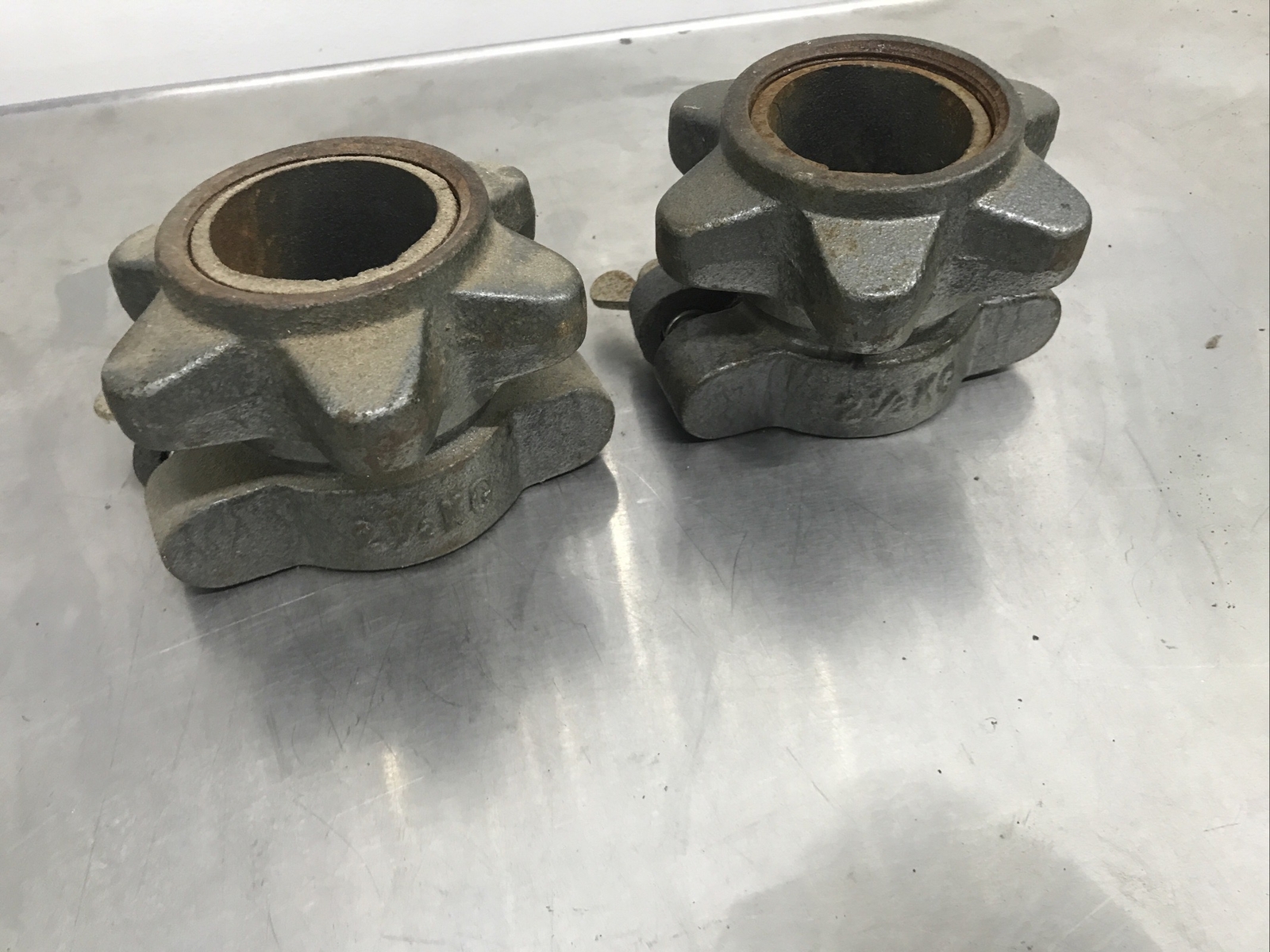 threaded Ivanko 2” Olympic Spin lock Barbell Collars 2 1/2 kg