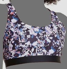  30 Champion Women's Black Absolute Eco Printed Medium Impact Sports Bra Size M